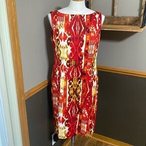 Jones New York shift cotton stretch abstract dress size 10